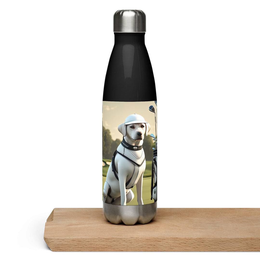 Stainless steel water bottle-Labrador Retriever Golfer V6