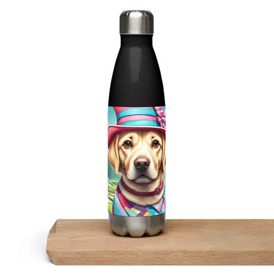 Stainless steel water bottle-Labrador Retriever Golfer V9