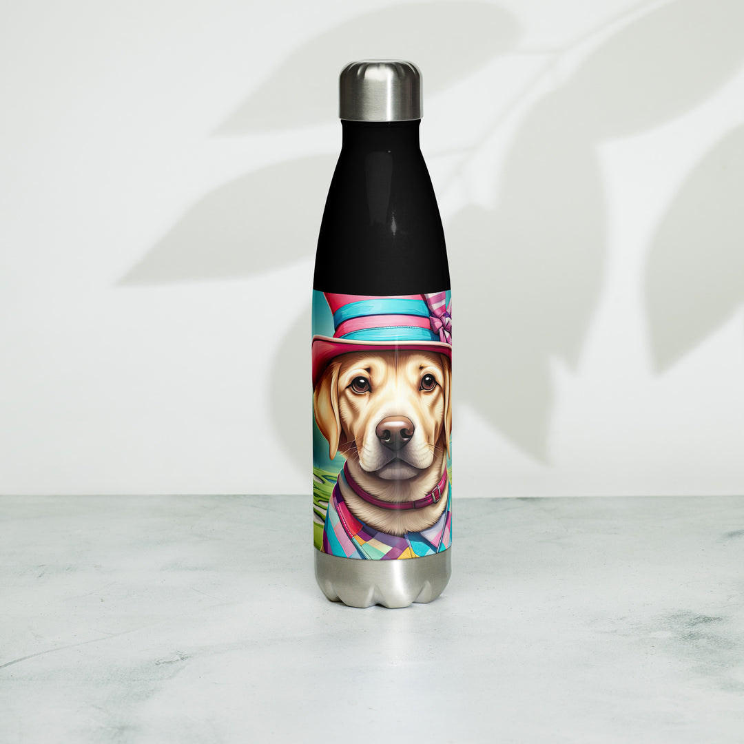 Stainless steel water bottle-Labrador Retriever Golfer V9