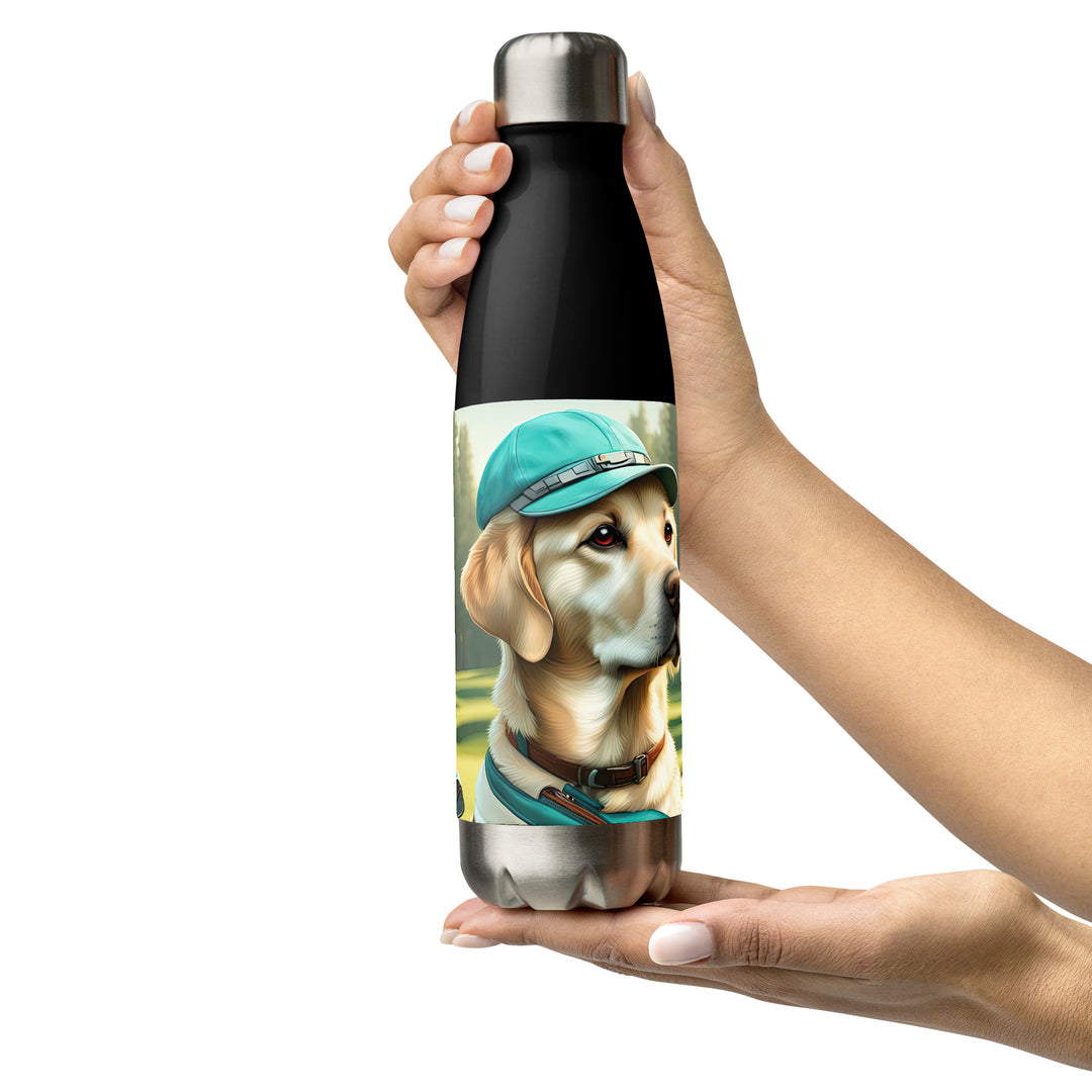 Stainless steel water bottle-Labrador Retriever Golfer V10