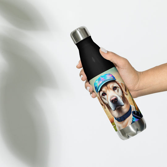 Stainless steel water bottle-Labrador Retriever Golfer V13