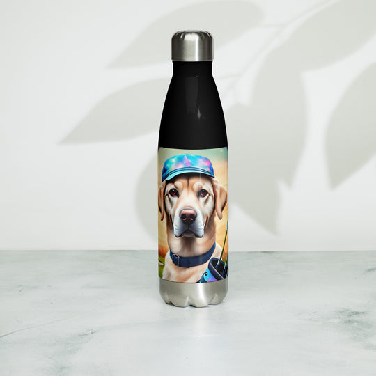 Stainless steel water bottle-Labrador Retriever Golfer V13