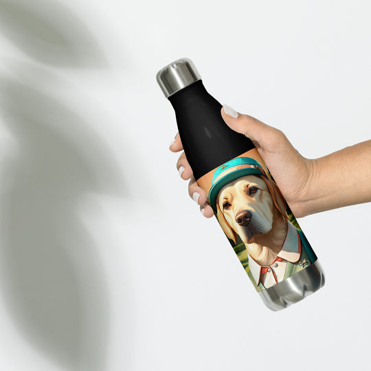 Stainless steel water bottle-Labrador Retriever Golfer V14