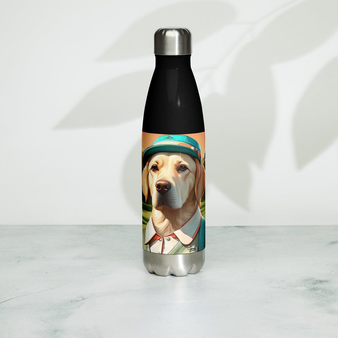 Stainless steel water bottle-Labrador Retriever Golfer V14