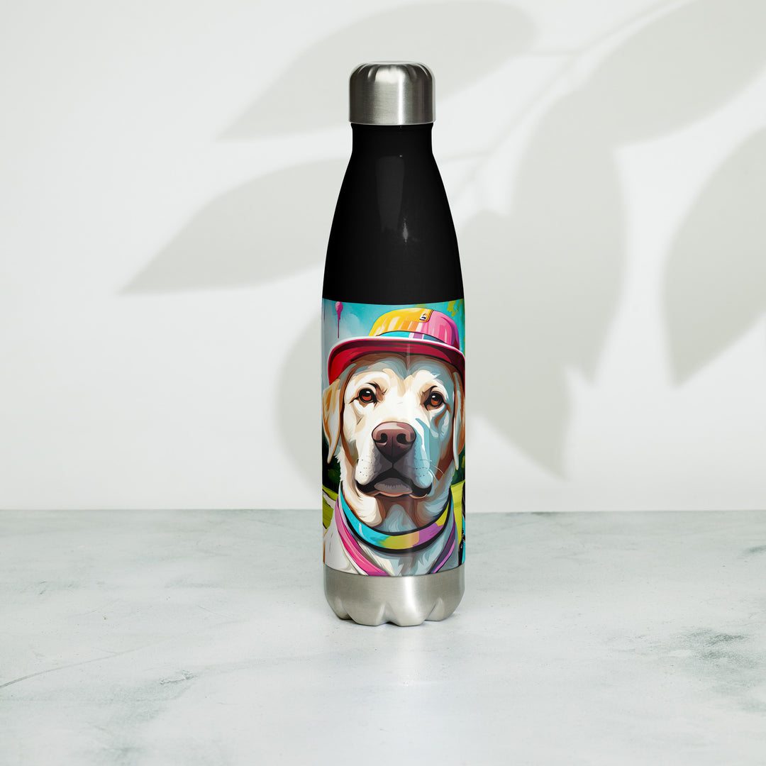 Stainless steel water bottle-Labrador Retriever Golfer V15