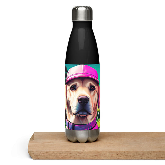 Stainless steel water bottle-Labrador Retriever Golfer V16