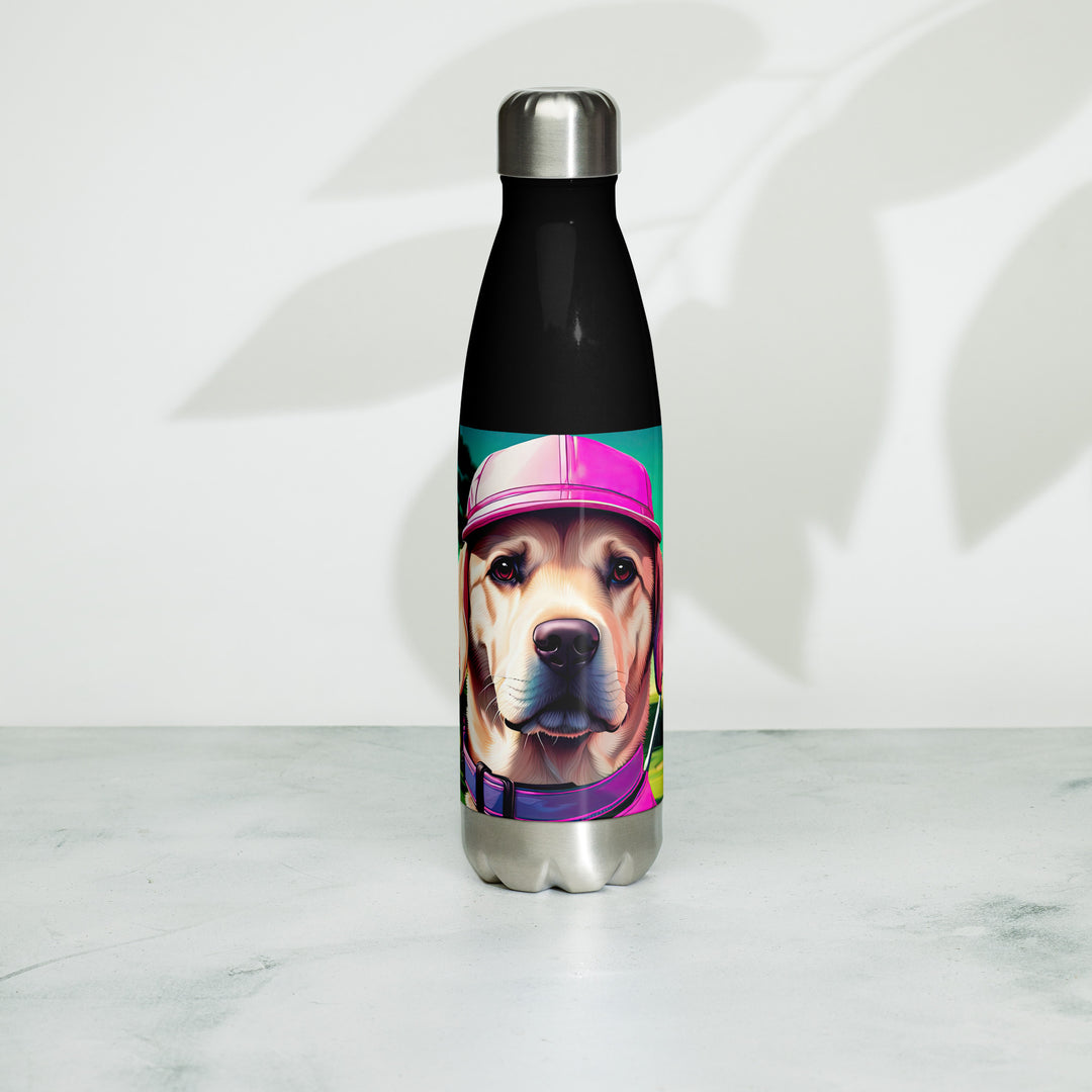 Stainless steel water bottle-Labrador Retriever Golfer V16