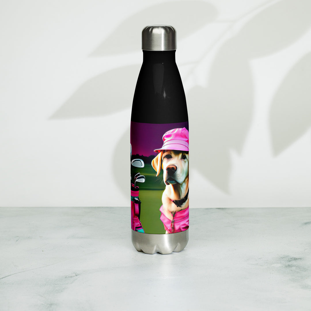 Stainless steel water bottle-Labrador Retriever Golfer V17