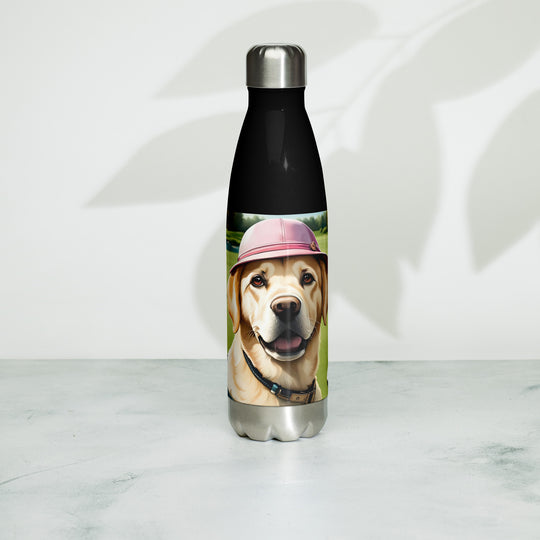 Stainless steel water bottle-Labrador Retriever Golfer V19