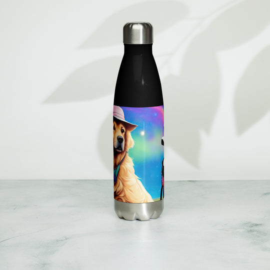 Golden Retriever Golfer- Stainless steel water bottle v2