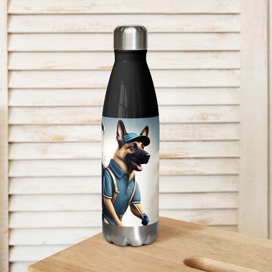 German Shepherd Golfer- Stainless Steel Water Bottle v5