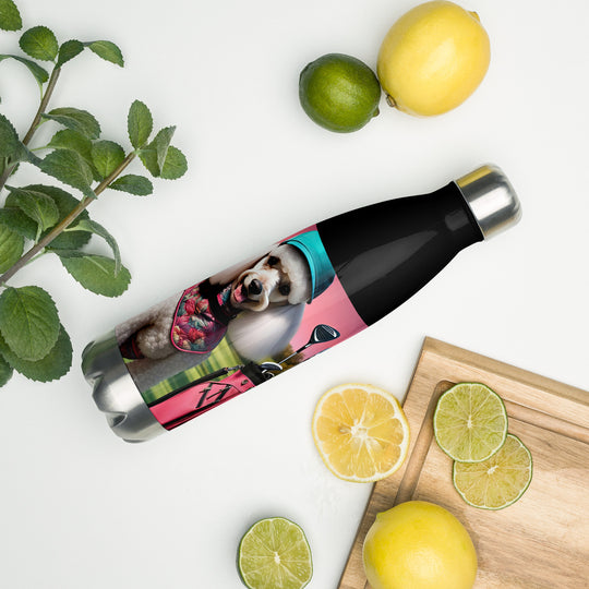 Poodle Golfer- Stainless steel water bottle v5