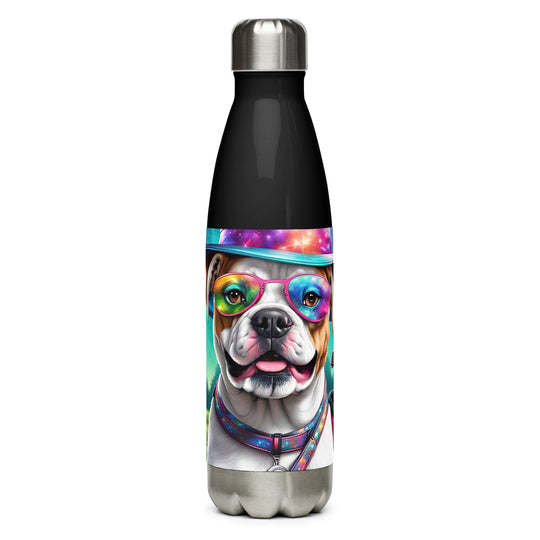 American Bulldog Golfer- Stainless steel water bottle v4