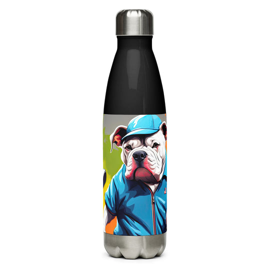 Bulldog Golfer- Stainless Steel Water Bottle v3