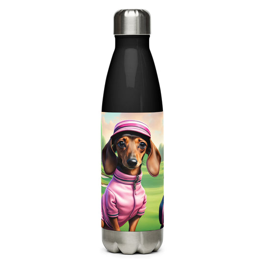 Dachshund Golfer- Stainless Steel Water Bottle v2