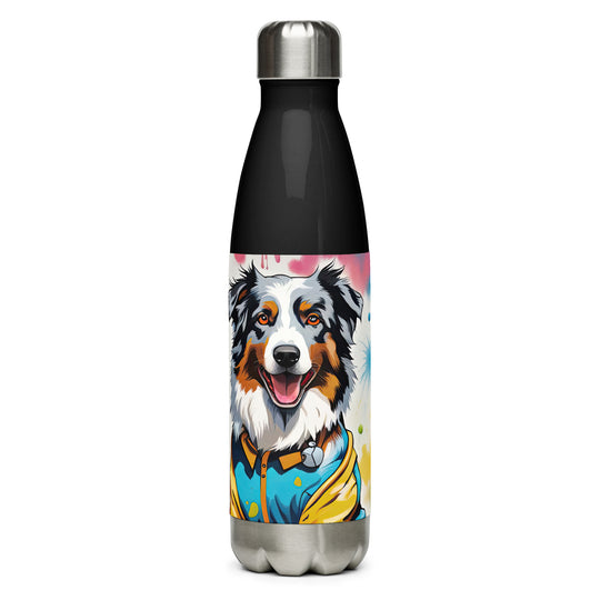 Australian Shepherd Golfer- Stainless steel water bottle v3