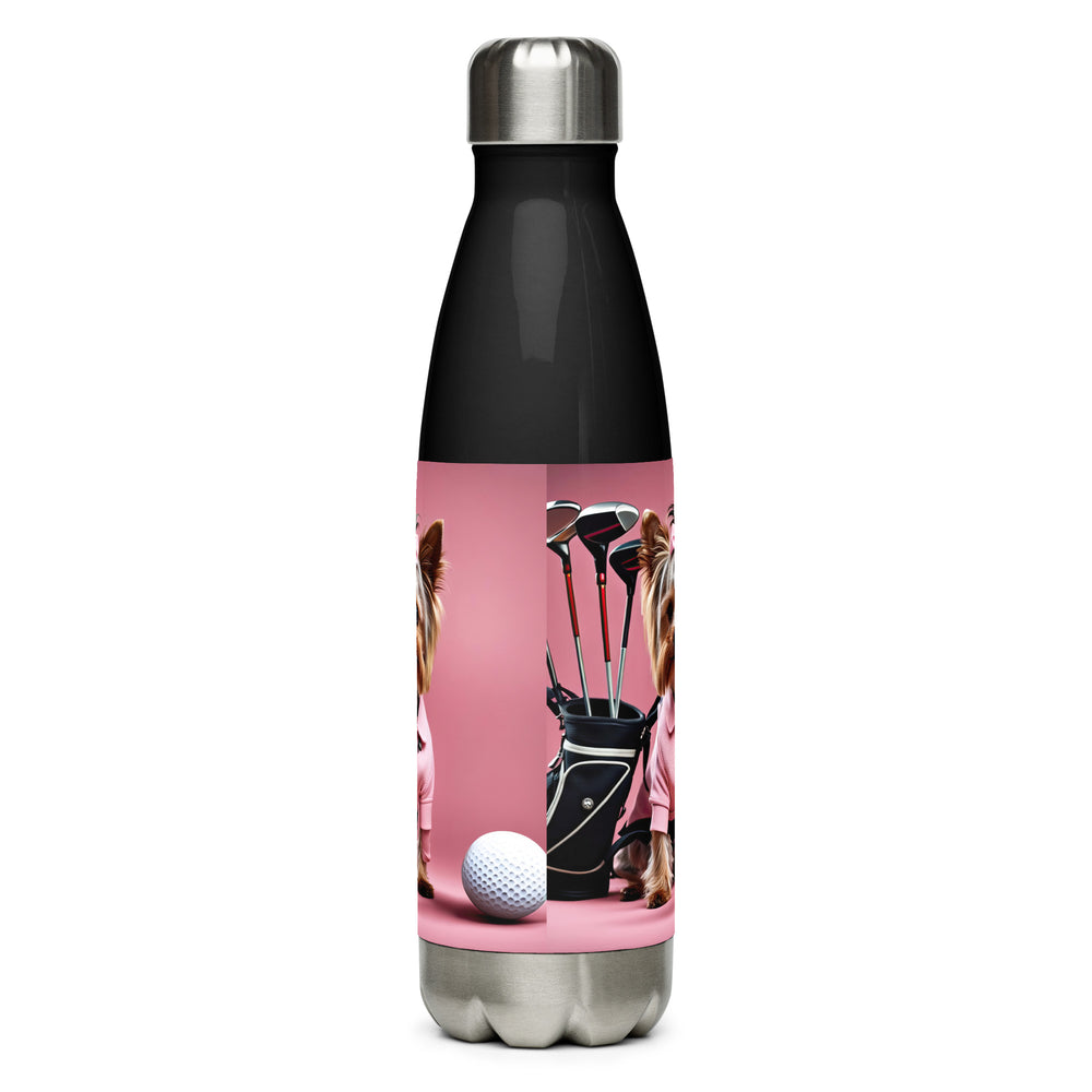 Yorkshire Terrier Golfer- Stainless steel water bottle