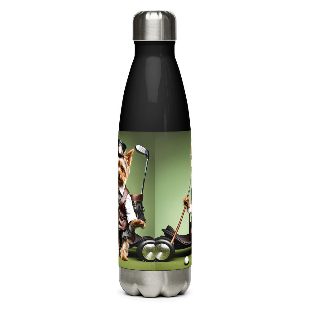 Yorkshire Terrier Golfer- Stainless steel water bottle v4