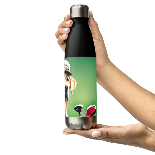 Stainless steel water bottle-Labrador Retriever Golfer V3