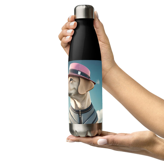 Stainless steel water bottle-Labrador Retriever Golfer V4