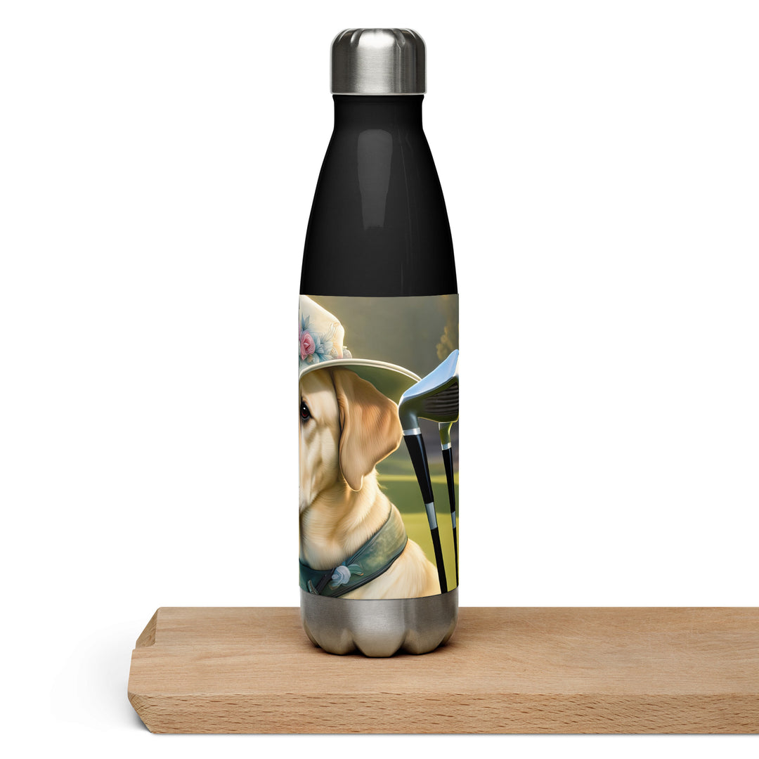 Stainless steel water bottle-Labrador Retriever Golfer V5