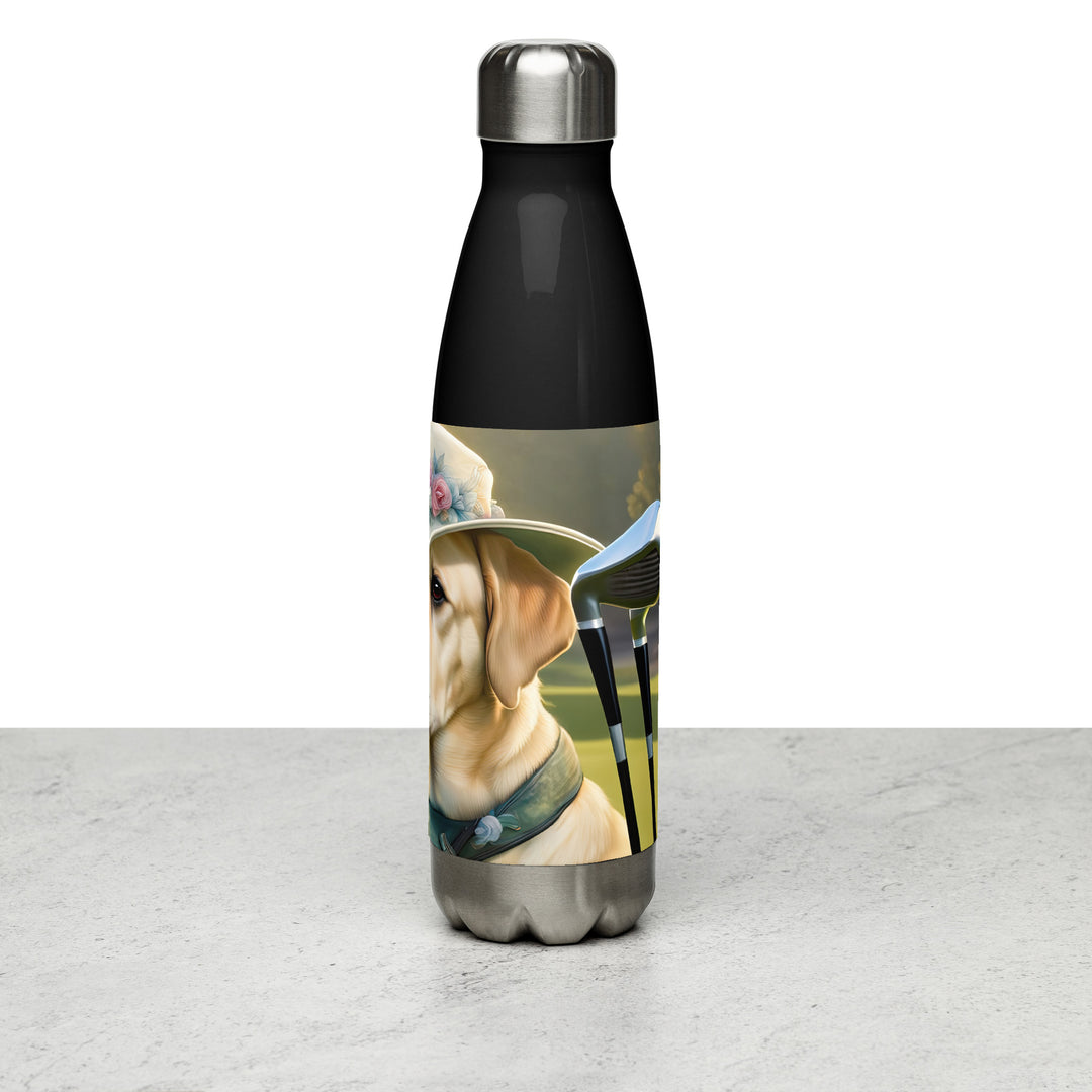 Stainless steel water bottle-Labrador Retriever Golfer V5