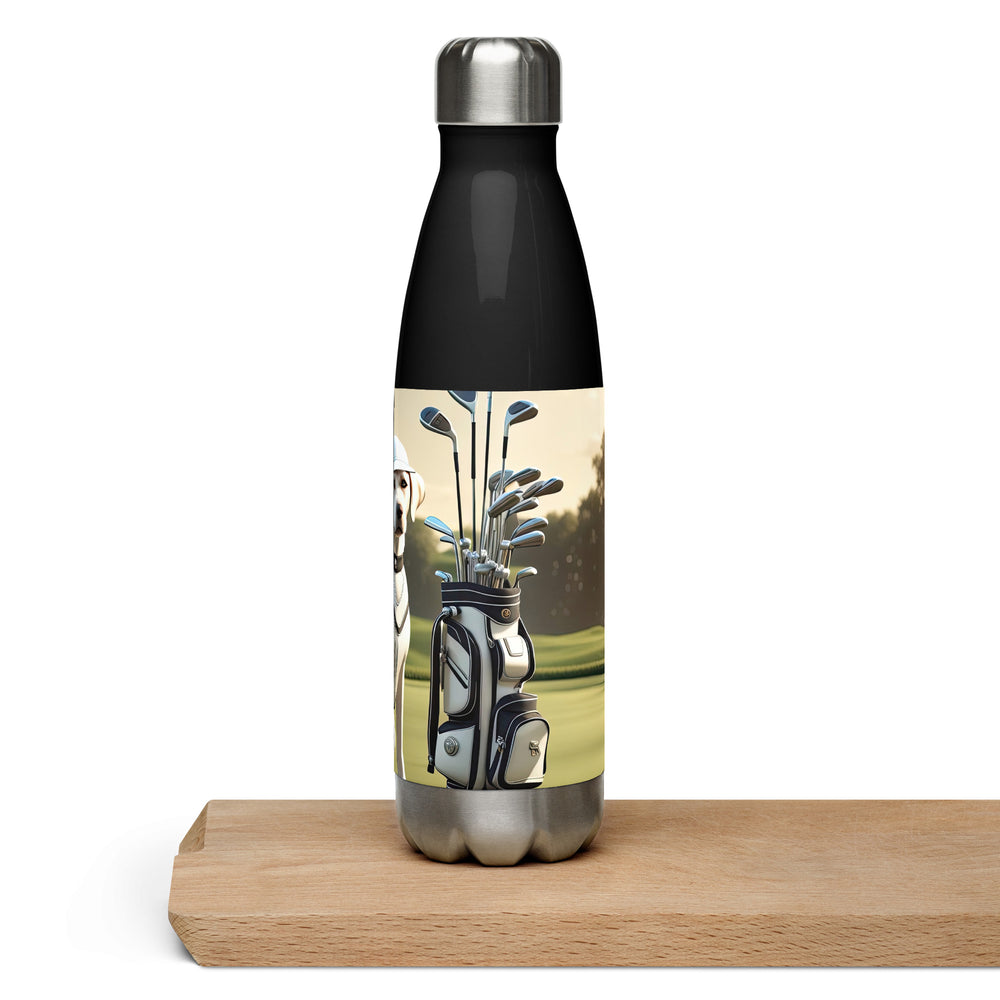 Stainless steel water bottle-Labrador Retriever Golfer V6