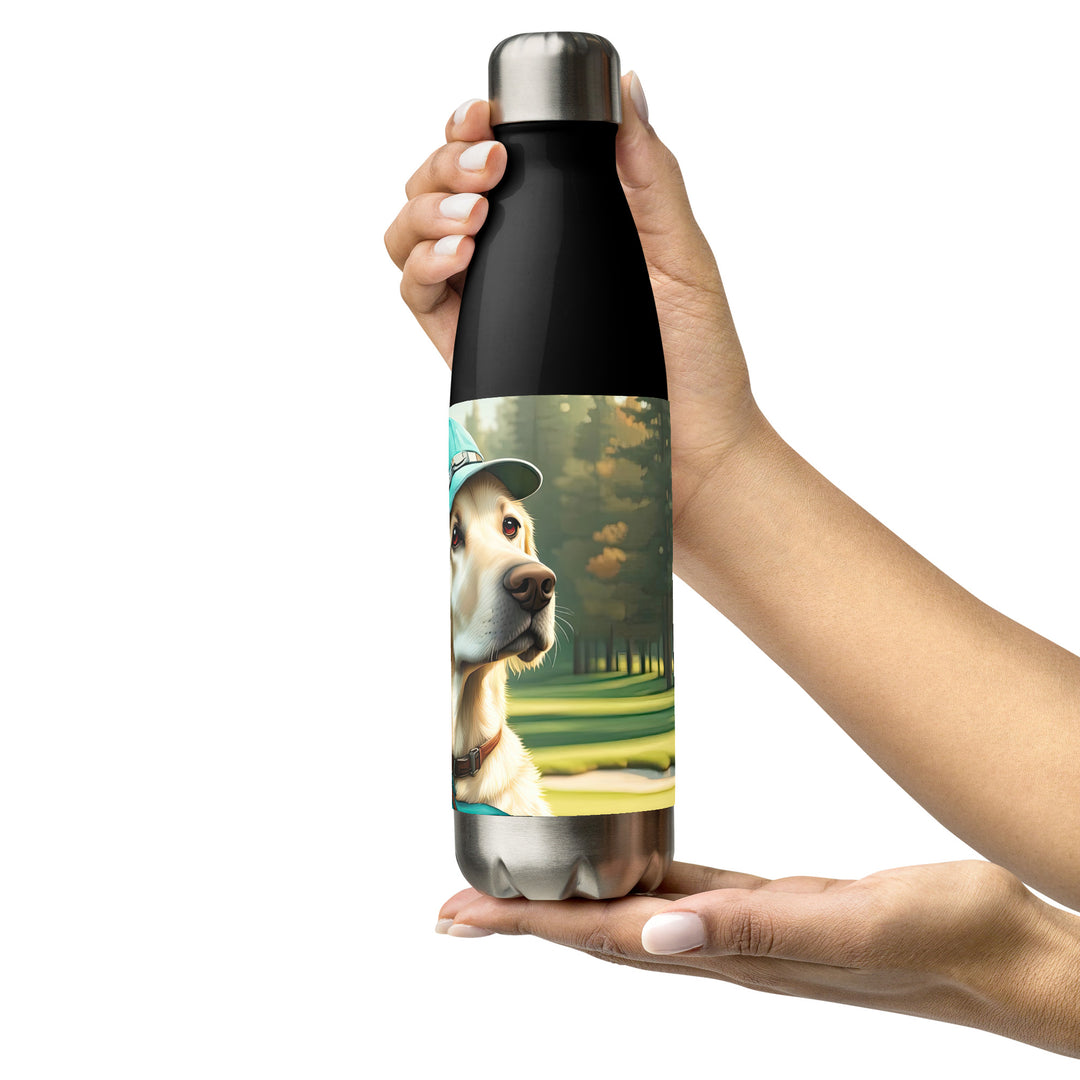 Stainless steel water bottle-Labrador Retriever Golfer V10