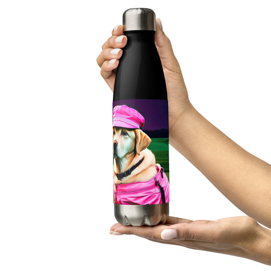 Stainless steel water bottle-Labrador Retriever Golfer V17