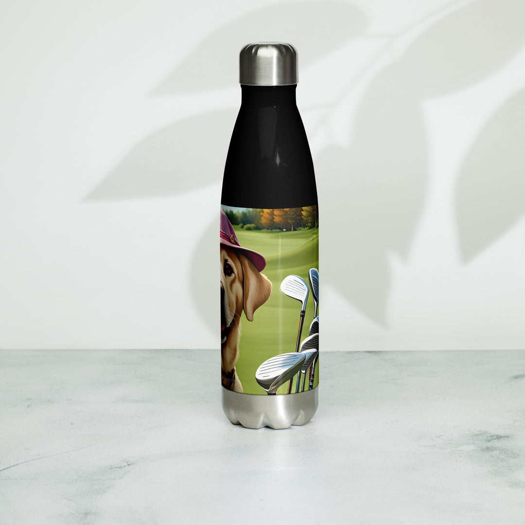 Stainless steel water bottle-Labrador Retriever Golfer V19