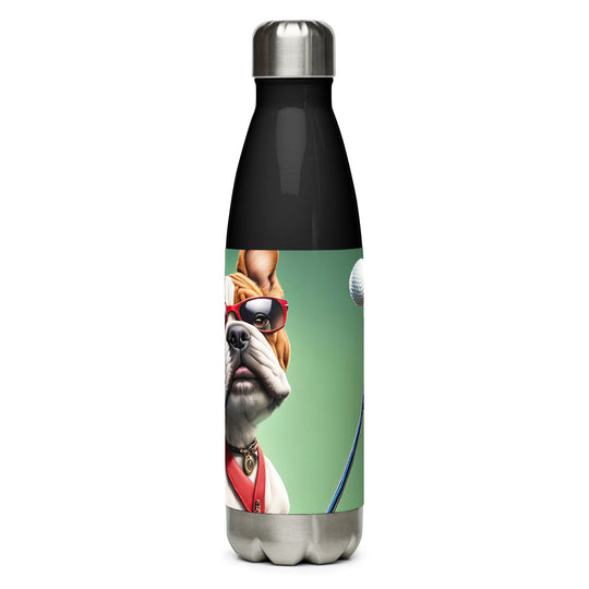 Bulldog Golfer- Stainless Steel Water Bottle v2