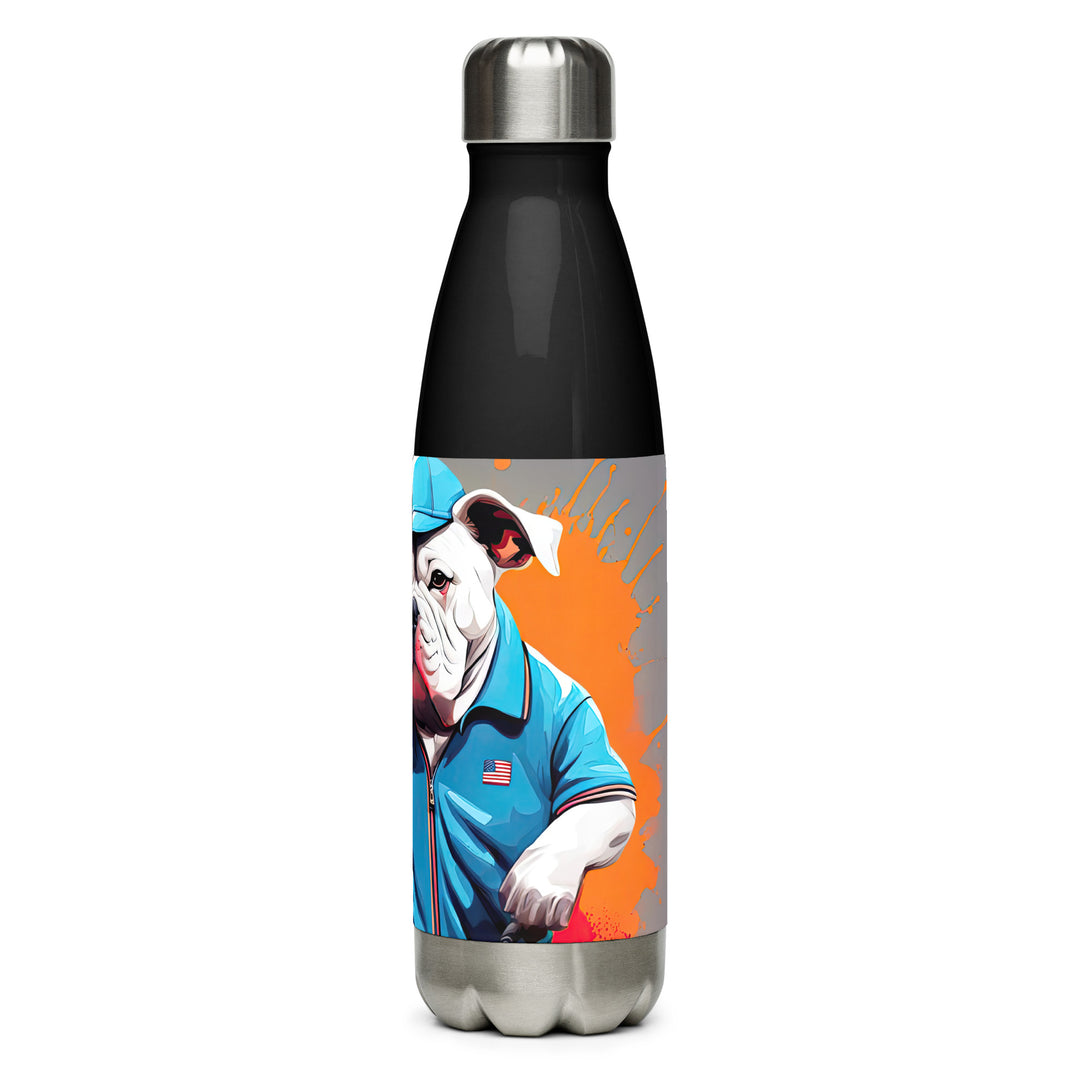 Bulldog Golfer- Stainless Steel Water Bottle v3