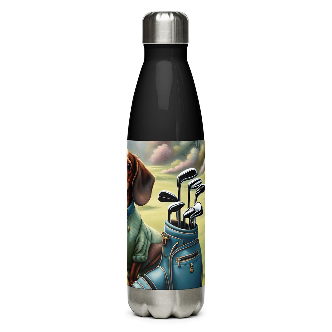 Dachshund Golfer- Stainless Steel Water Bottle