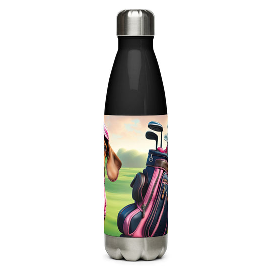 Dachshund Golfer- Stainless Steel Water Bottle v2