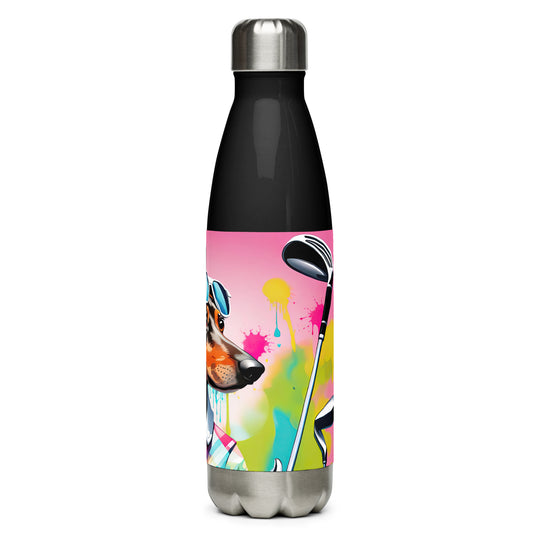 Dachshund Golfer- Stainless Steel Water Bottle v4