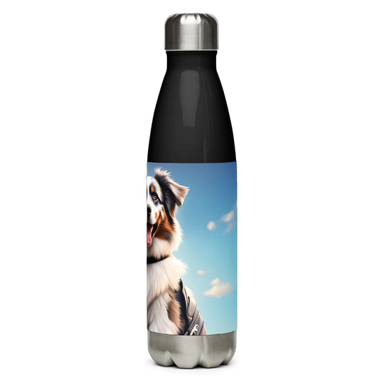 Australian Shepherd Golfer- Stainless steel water bottle