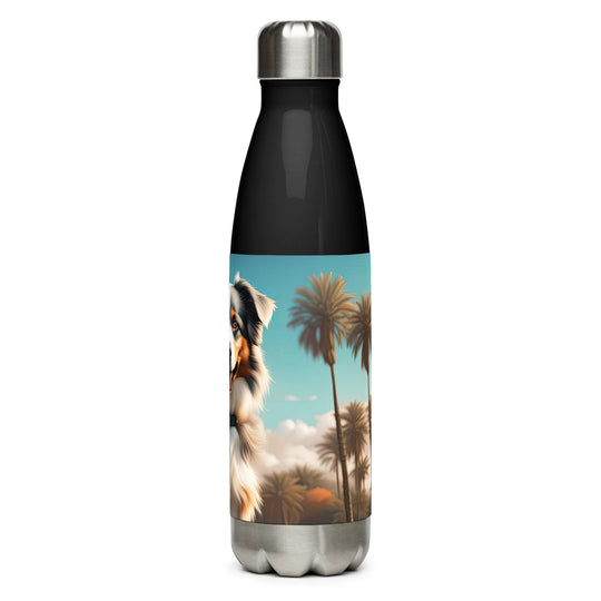 Australian Shepherd Golfer- Stainless steel water bottle v2