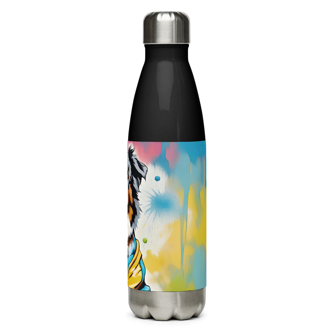 Australian Shepherd Golfer- Stainless steel water bottle v3