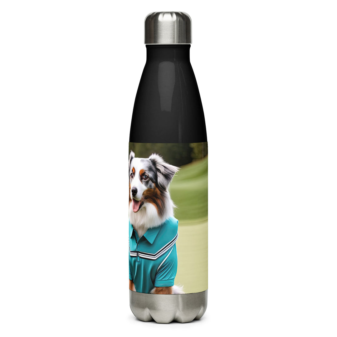 Australian Shepherd Golfer- Stainless steel water bottle v4