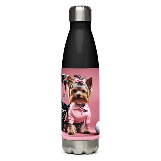Yorkshire Terrier Golfer- Stainless steel water bottle