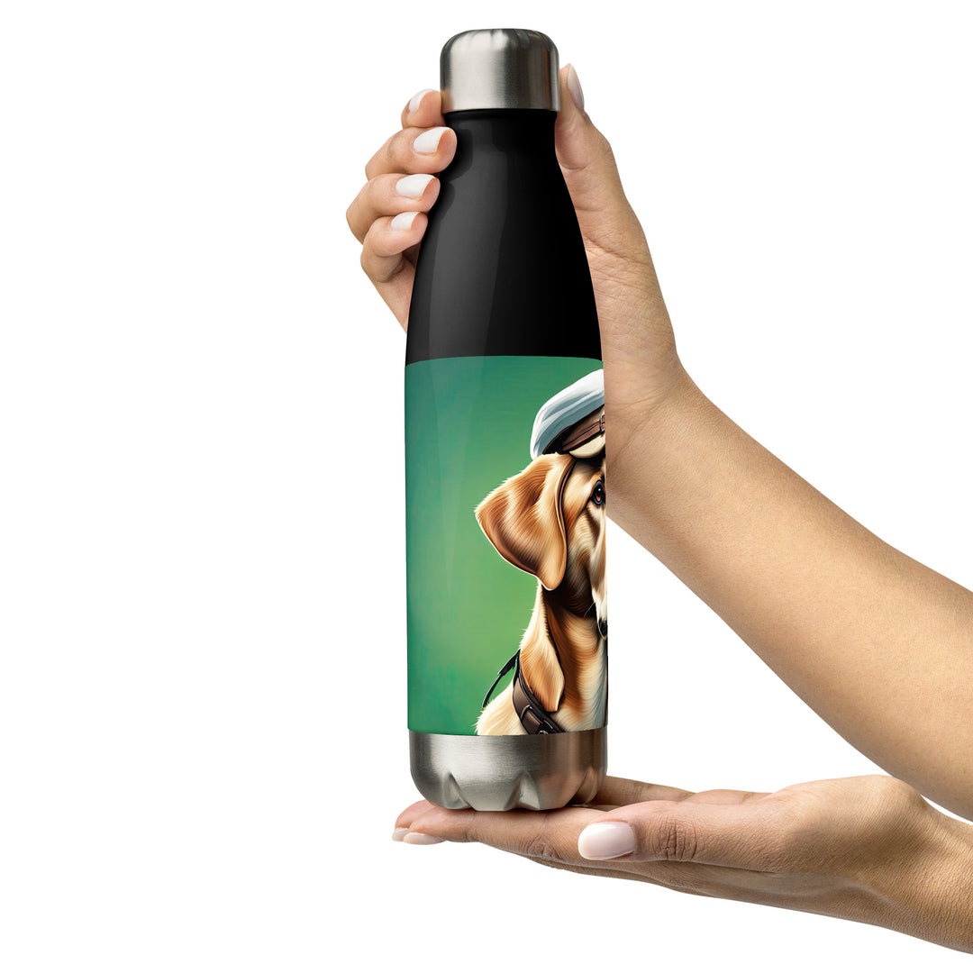 Stainless steel water bottle-Labrador Retriever Golfer V3