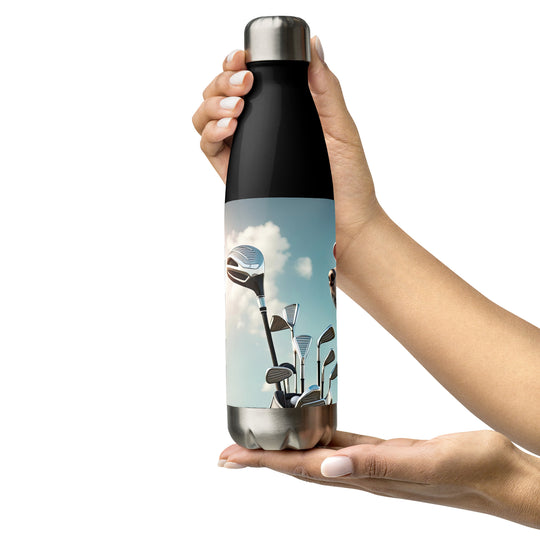 Stainless steel water bottle-Labrador Retriever Golfer V4