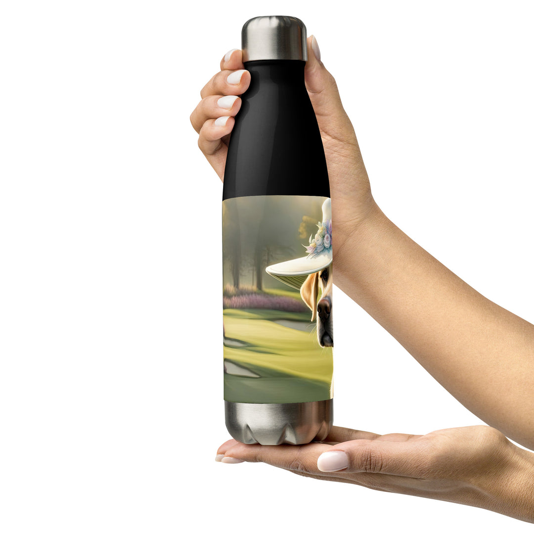 Stainless steel water bottle-Labrador Retriever Golfer V5