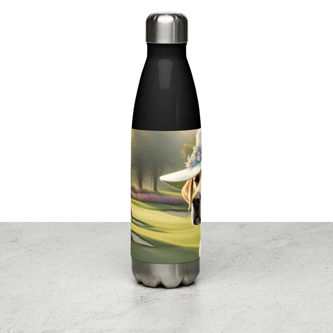 Stainless steel water bottle-Labrador Retriever Golfer V5