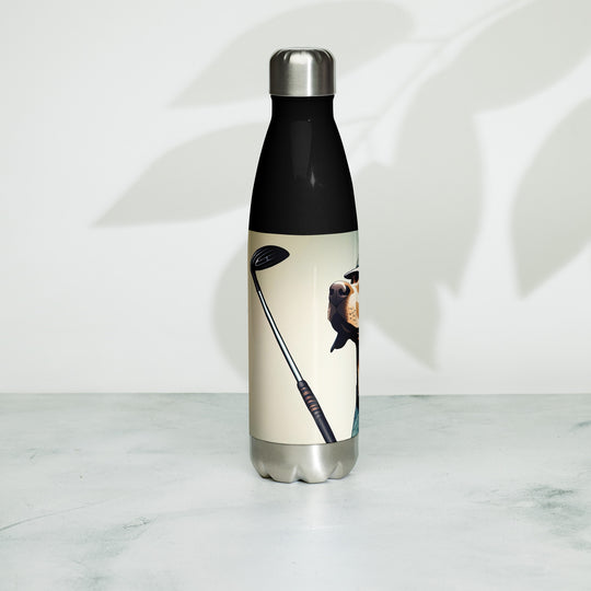 Stainless steel water bottle-Labrador Retriever Golfer V8