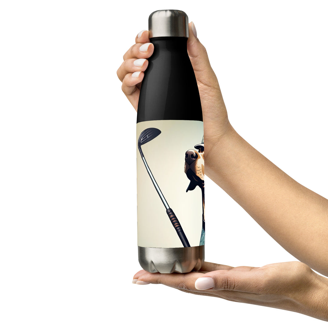 Stainless steel water bottle-Labrador Retriever Golfer V8