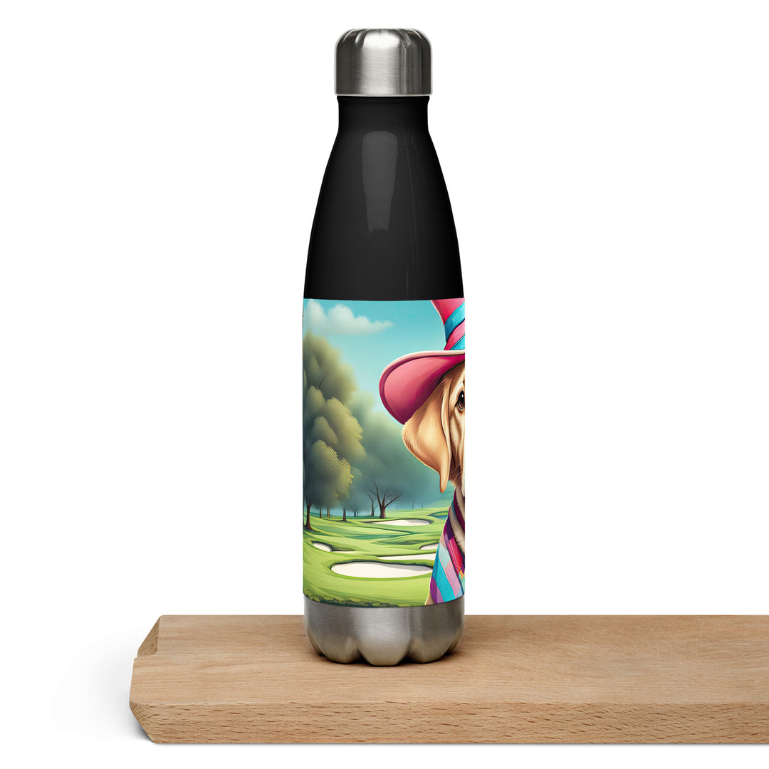 Stainless steel water bottle-Labrador Retriever Golfer V9