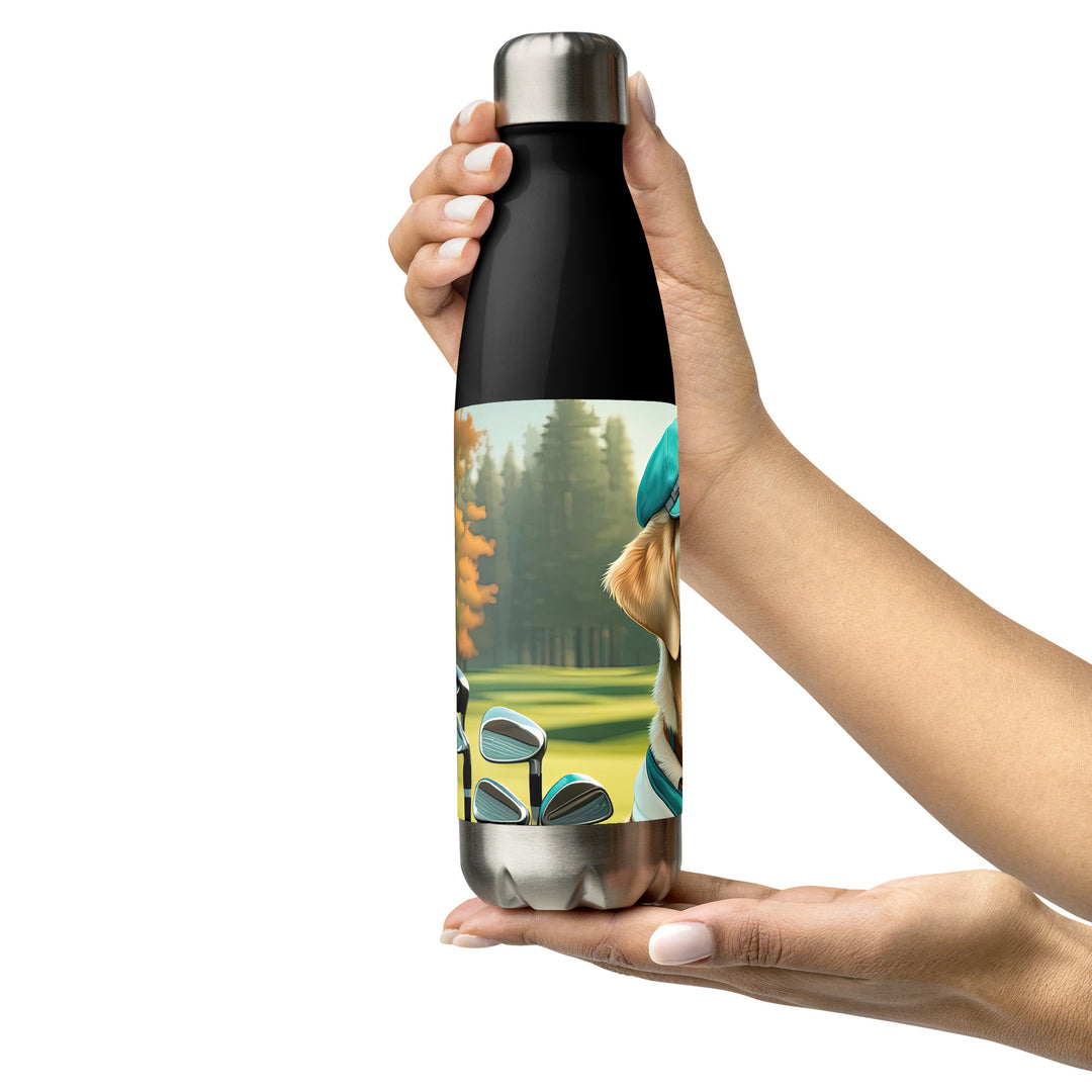 Stainless steel water bottle-Labrador Retriever Golfer V10