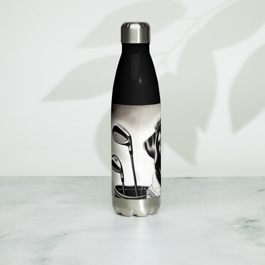 Stainless steel water bottle-Labrador Retriever Golfer V10