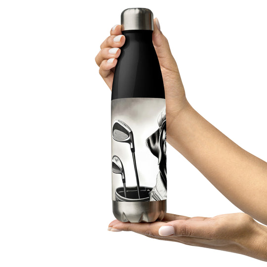 Stainless steel water bottle-Labrador Retriever Golfer V10